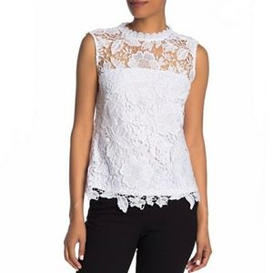 Nanette Leppre Lace Tie Back Tank In White